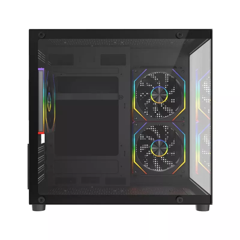 Rampage LUMID Caixa de PC M-ATX 3 ventoinhas ARGB preta
