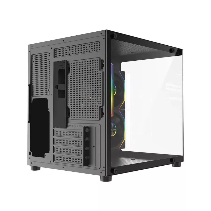 Rampage LUMID Caixa de PC M-ATX 3 ventoinhas ARGB preta