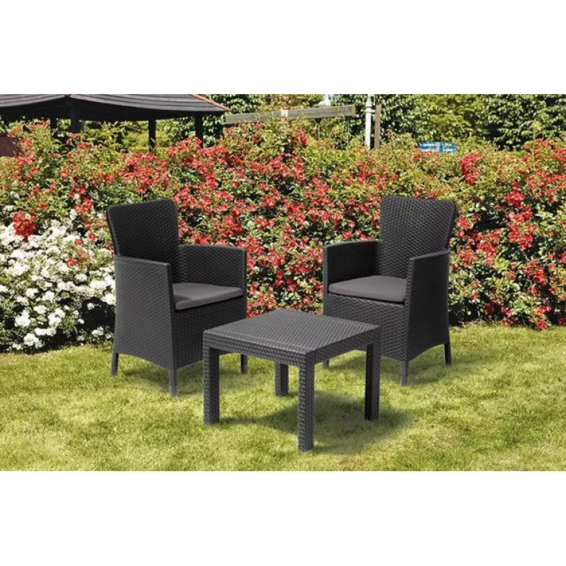 KETER Conjunto de mobiliário de jardim Salvador conjunto de varanda cinzento