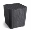 KETER Mesa de jardim/caixa de arrumação Luzon Flat Wicker, cinzento