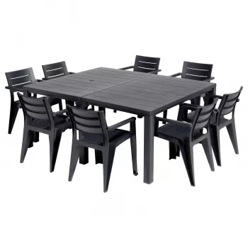 KETER Mesa de jardim Julie Double Table (2 configurações) cinzenta