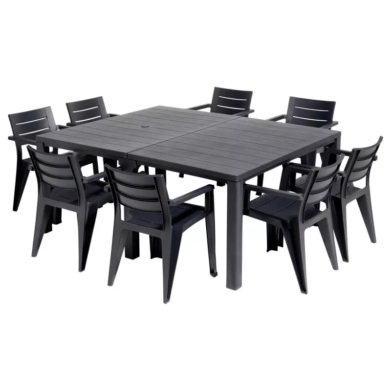 KETER Mesa de jardim Julie Double Table (2 configurações) cinzenta