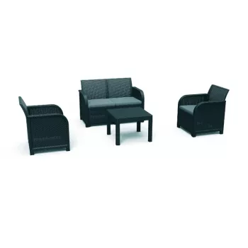 KETER Conjunto de mobiliário de jardim Rosalie conjunto com mesa Classic cinzento