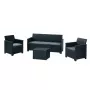 KETER Conjunto de mobiliário de jardim Elodie 5 lugares com mesa/caixa de arrumação cinzento
