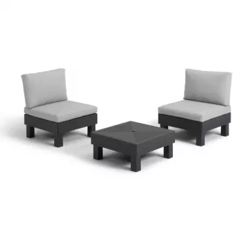 KETER Conjunto de mobiliário de jardim Elements conjunto de varanda cinzento/cinzento-claro