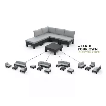 KETER Conjunto de mobiliário de jardim Elements conjunto de varanda cinzento/cinzento-claro