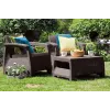 KETER Conjunto de mobiliário de jardim Corfu Weekend castanho