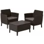 KETER Conjunto de mobiliário de jardim Salemo conjunto de varanda castanho