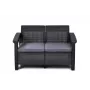 KETER Sofá de jardim Doppel-Corfu Love Seat cinzento