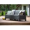 KETER Corfu Love Seat Max sofá de jardim triplo cinzento