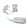 KETER Sofá de jardim de três lugares Scandi Linea sofá de 3 lugares cinzento-claro/cinzento-aço-escuro