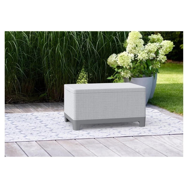 Mesa de jardim/caixa de arrumação KETER Scandi Storage Table cinzento-claro/cinzento-aço-escuro