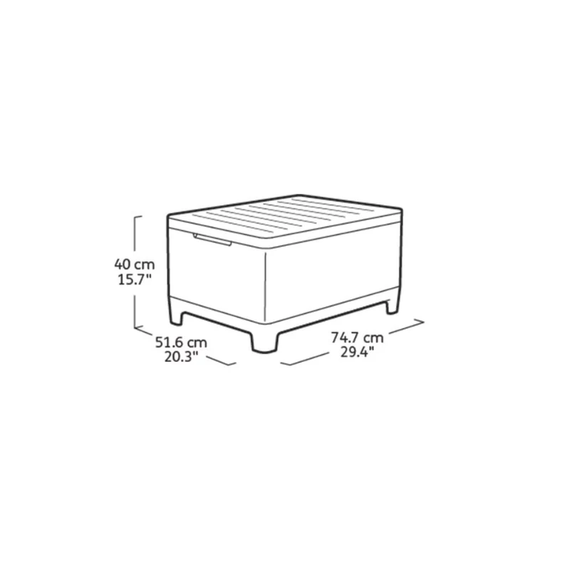 Mesa de jardim/caixa de arrumação KETER Scandi Storage Table cinzento-claro/cinzento-aço-escuro
