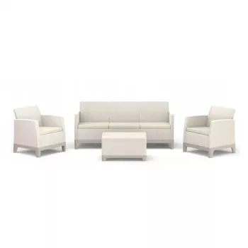 Conjunto de mobiliário de jardim KETER Scandi Forma 3 lugares cinzento-seixo/bege-claro