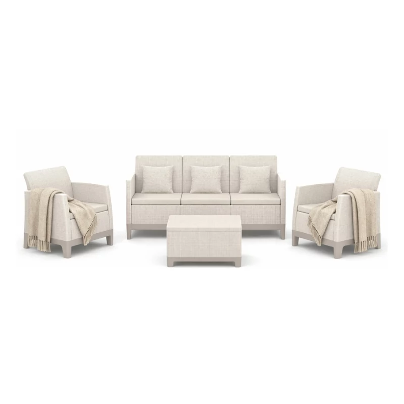 Conjunto de mobiliário de jardim KETER Scandi Forma 3 lugares cinzento-seixo/bege-claro