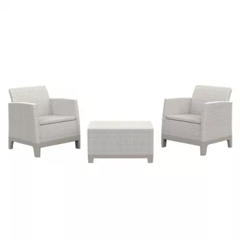 Conjunto de mobiliário de jardim KETER Scandi Forma conjunto de varanda cinzento-seixo/bege-claro