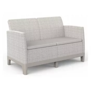 Sofá de jardim KETER dois lugares Scandi Form sofá 2 lugares cinzento-seixo/bege-claro