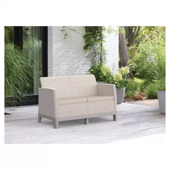 Sofá de jardim KETER dois lugares Scandi Form sofá 2 lugares cinzento-seixo/bege-claro