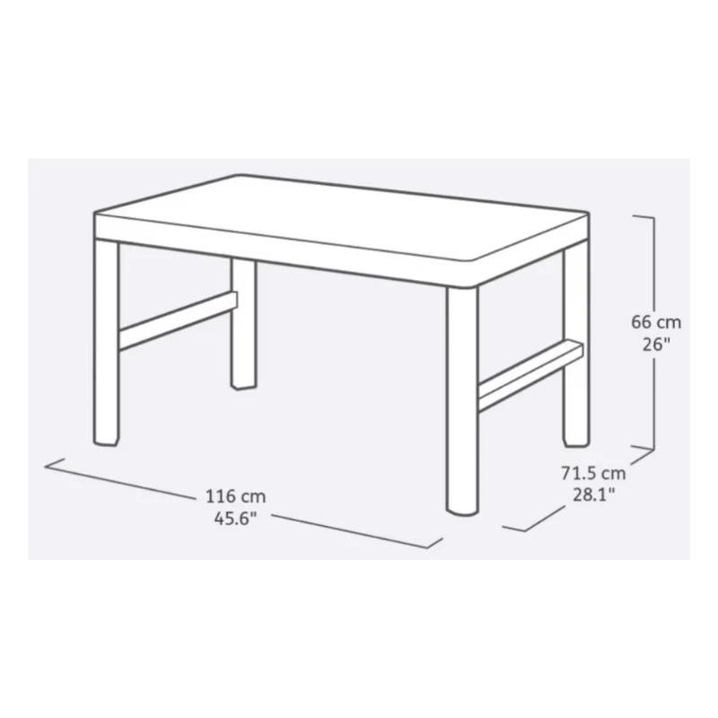 Mesa de jardim KETER Lyon Table Rezolith (2 configurações) bege