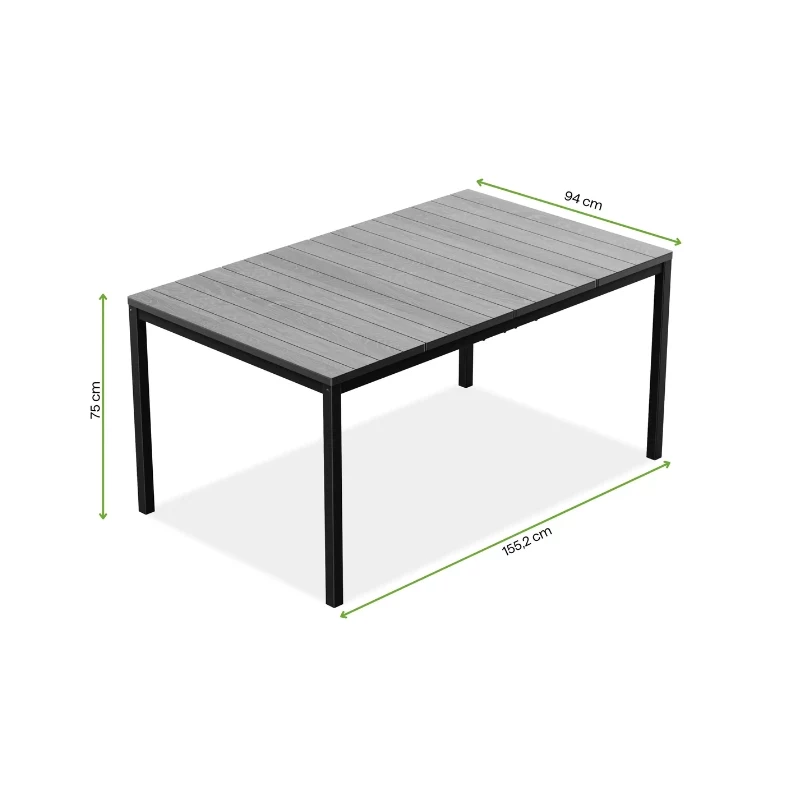 Mesa de jardim KETER Deco Porto Nova 160 nogueira/preto