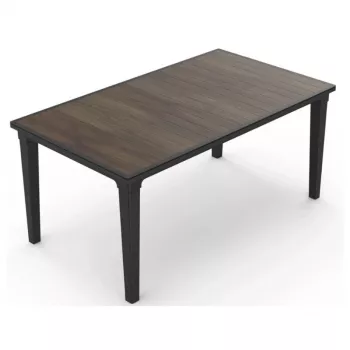 Mesa de refeições de jardim Keter Futura Deco grafite/nogueira 29216482533