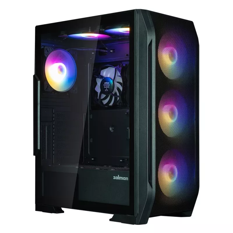Caixa de PC Zalman N7 PLUS V2 ATX Midi-Tower, 7 ventoinhas ARGB de 120 mm, vidro temperado, preto
