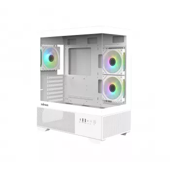 Caixa de PC Zalman CHRONIX V2 White ATX Mid Tower com 3 ventoinhas ARGB de 120mm e painel lateral em vidro temperado