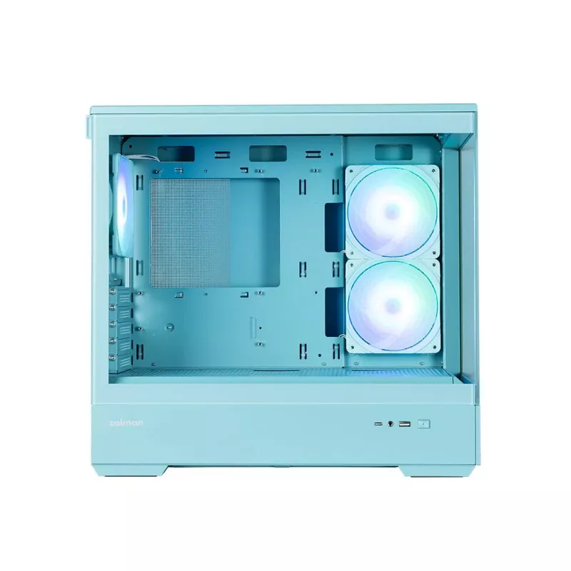 Caixa de PC Zalman P30 V2, mATX Mini-Tower, 3 ventoinhas ARGB de 120 mm, menta