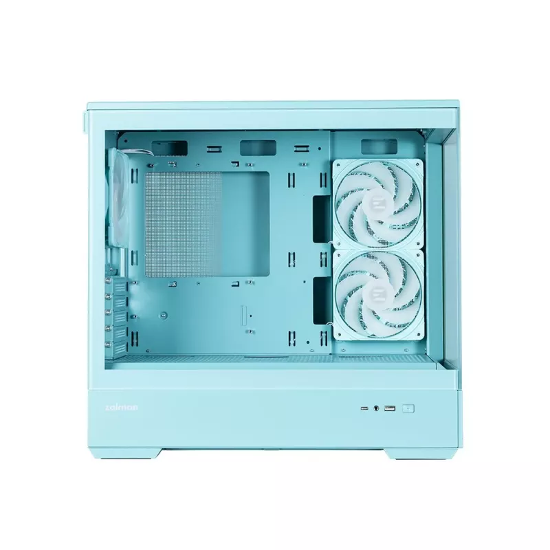 Caixa de PC Zalman P30 V2, mATX Mini-Tower, 3 ventoinhas ARGB de 120 mm, menta