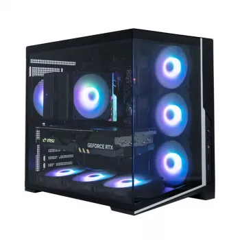 Caixa de PC Zalman D40, ATX Mid Tower, 7 ventoinhas ARGB de 120 mm, preto