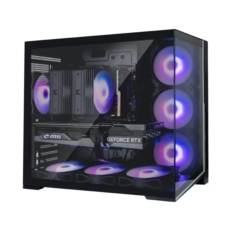 Caixa de PC Zalman D40, ATX Mid Tower, 7 ventoinhas ARGB de 120 mm, preto