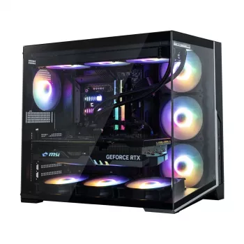 Caixa de PC Zalman D40F, ATX Mid Tower, 7 ventoinhas FRGB de 120 mm, preto