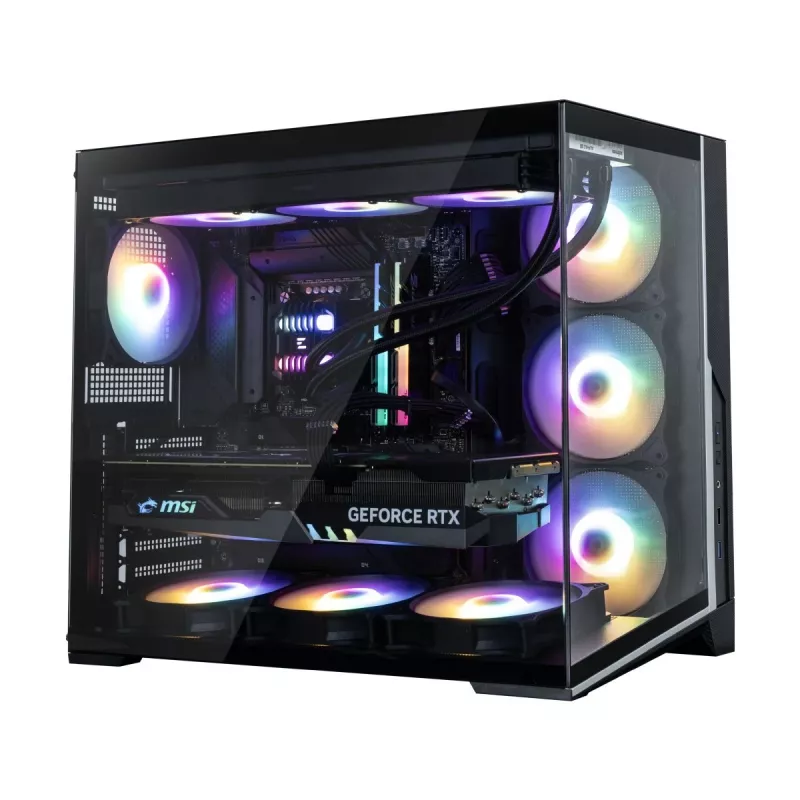 Caixa de PC Zalman D40F, ATX Mid Tower, 7 ventoinhas FRGB de 120 mm, preto