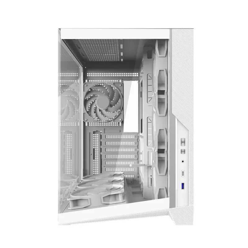 Caixa Zalman D40 White ATX Mid-Tower com 7 ventoinhas ARGB e vidro temperado