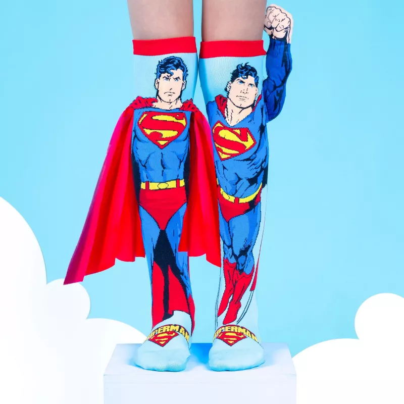 Meias altas de criança MADMIA Socken Superman capa braço 3D DC Comics / Ms001