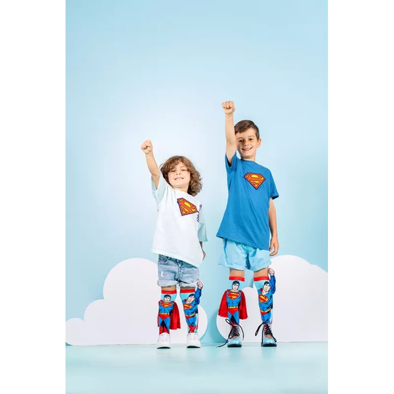 Meias altas de criança MADMIA Socken Superman capa braço 3D DC Comics / Ms001