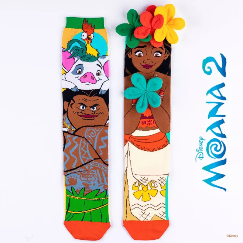 Meias altas de criança MADMIA Socken Vaiana Moana 2 flores 3D Maui Disney / Md026