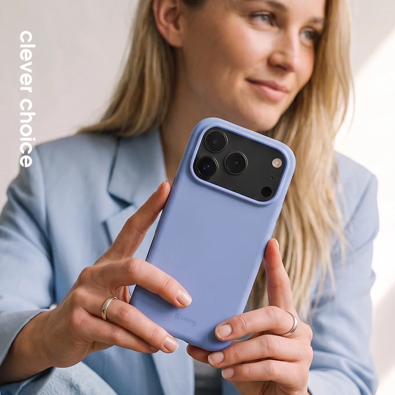 Crong Color Cover Magnetic – capa MagSafe iPhone 18 Pro / 17 Pro (azul)