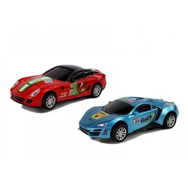 LEAN TOYS Pista de corrida 2 carros Top Turbo Luzes 7,6 m de comprimento