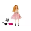 LEAN TOYS Boneca de moda, loira 28 cm, mala de mão, saltos altos