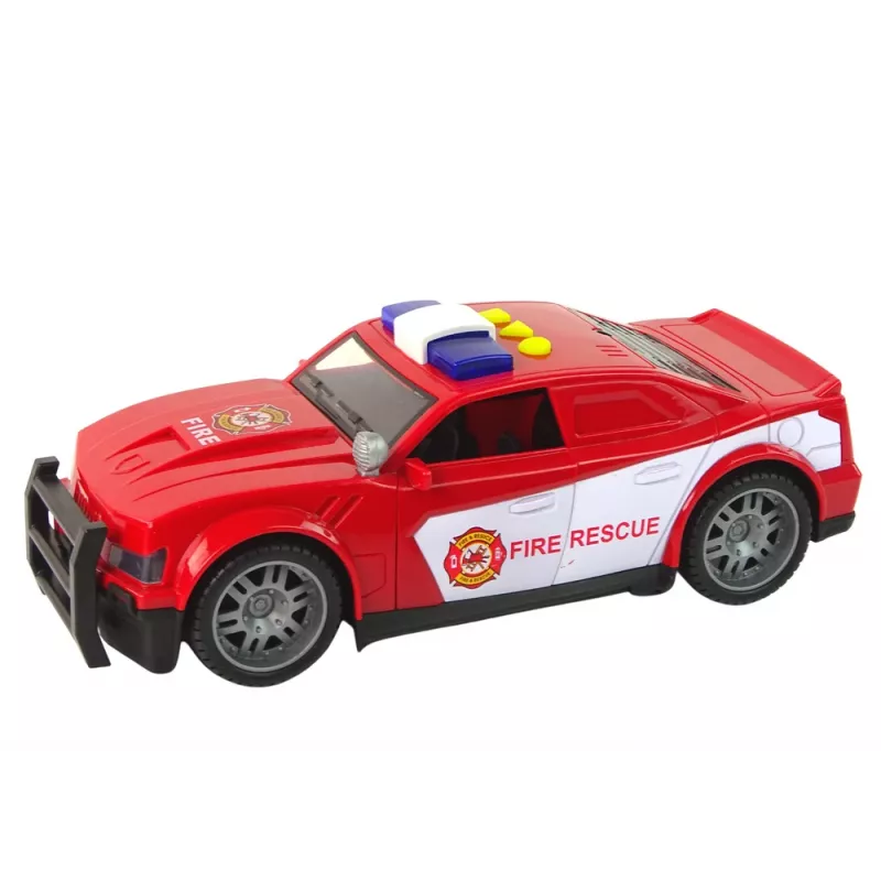 LEAN TOYS Carro de bombeiros 1:14 com luz e som, Vermelho