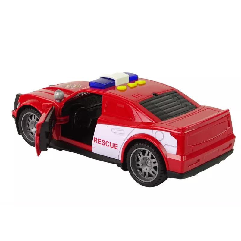 LEAN TOYS Carro de bombeiros 1:14 com luz e som, Vermelho