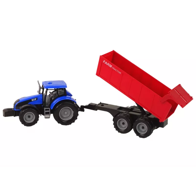 LEAN TOYS Trator com atrelado Veículo agrícola Quinta Azul
