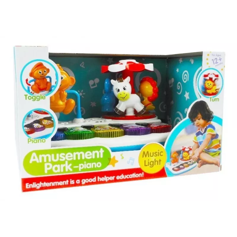 LEAN TOYS Piano colorido com animais para crianças pequenas