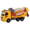 LEAN TOYS Camião betoneira com tambor basculante, som, luz, Amarelo, 1:16