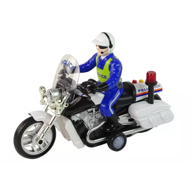 LEAN TOYS Mota de polícia Motor Polícia sons luzes Carro de polícia