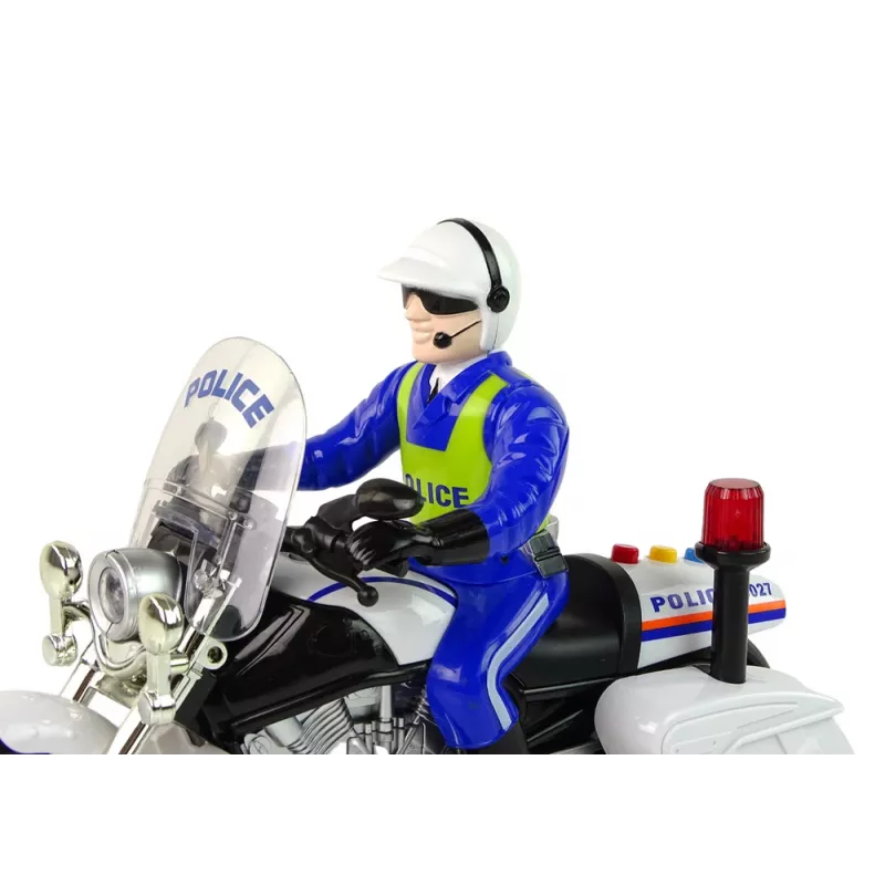 LEAN TOYS Mota de polícia Motor Polícia sons luzes Carro de polícia