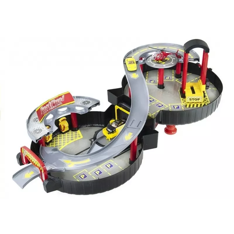 LEAN TOYS Parque de estacionamento Carro Garagem Mala Circle Dois pisos