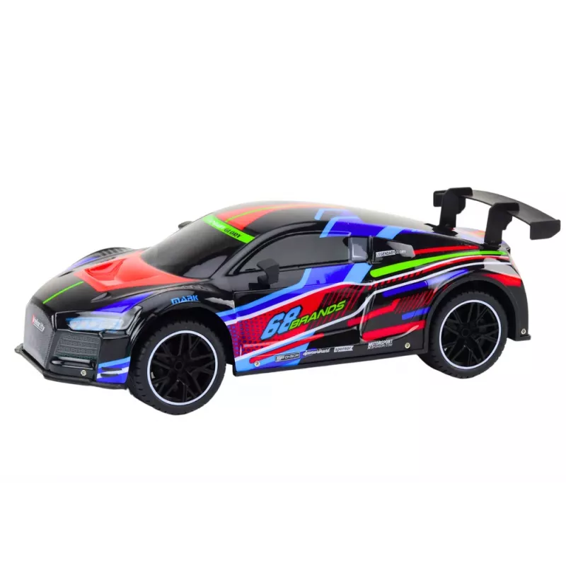 LEAN TOYS Carro desportivo RC 1:10 25km/h Luzes Preto