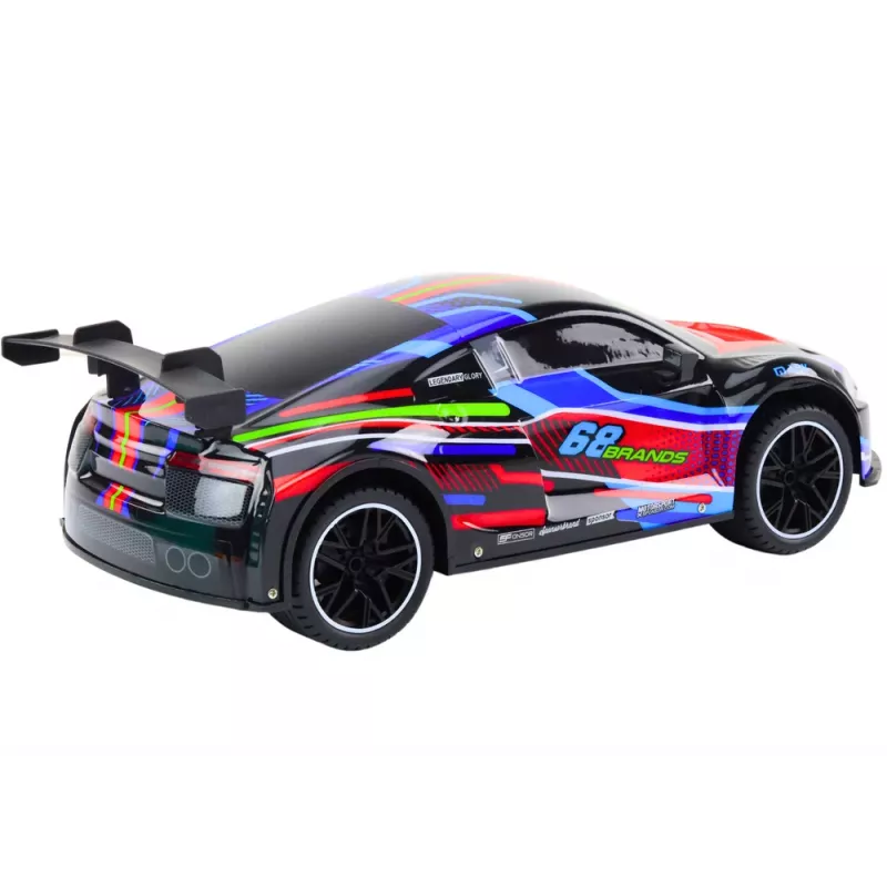 LEAN TOYS Carro desportivo RC 1:10 25km/h Luzes Preto